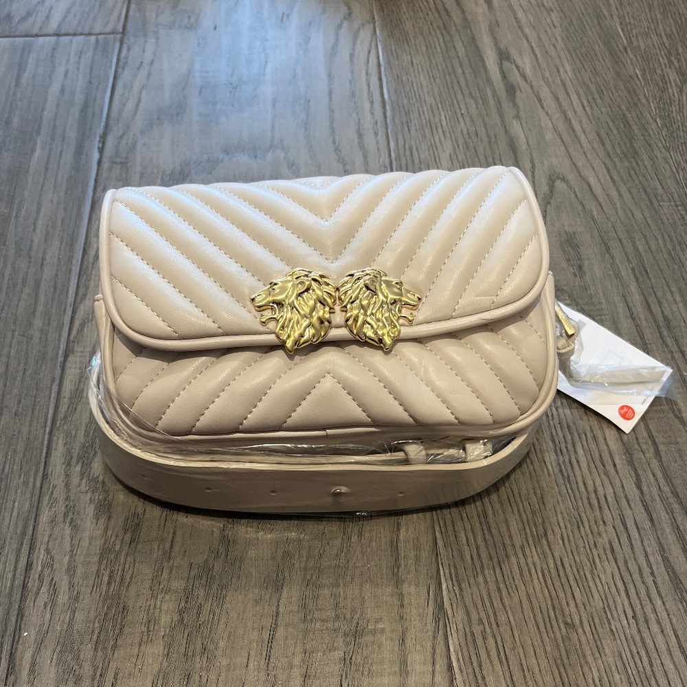 Zara Lions Head Waist Bag in Cream